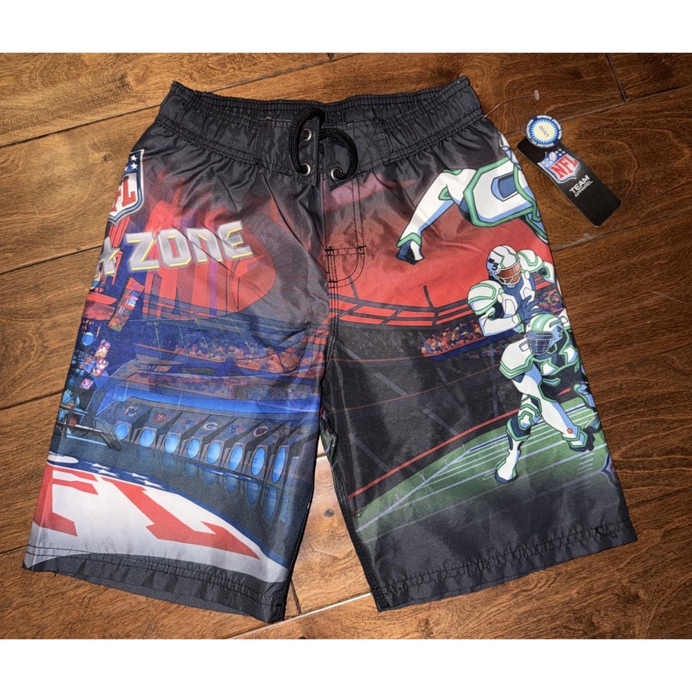 NFL Boys Swim trunks shorts sz 10 (LG) drawstring
